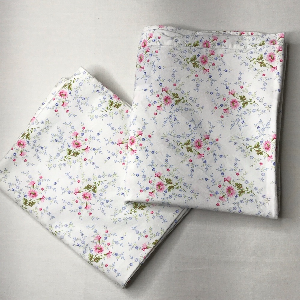 Ralph Lauren Queen Pillowcase Set Spring Bouquet Cottage Shabby Farmhouse